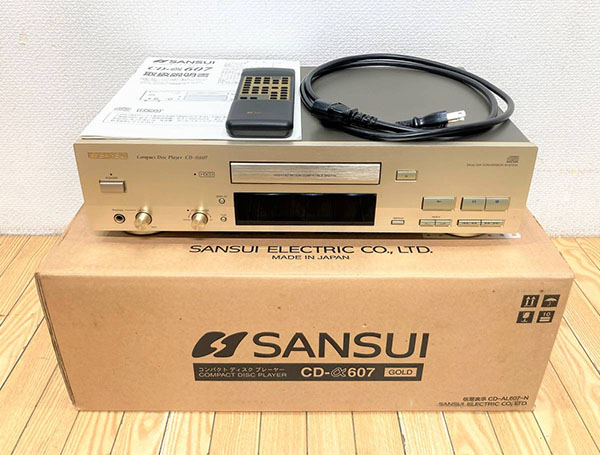 サンスイ,SANSUI,山水,CDプレーヤー,CD-α607,通電OK,リモコン取説元箱付